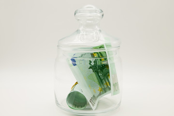 money in a glass jar