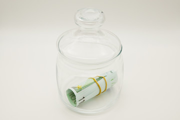 money in a glass jar