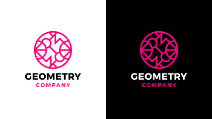 Geometric Logotype template, positive and negative variant, corporate identity for brands, circle product logo