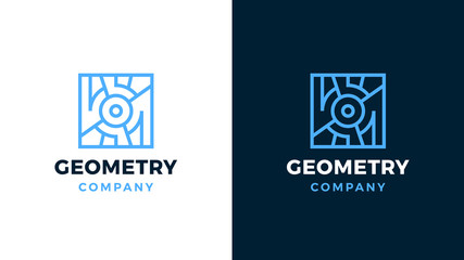 Geometric Logotype template, positive and negative variant, corporate identity for brands, square product logo