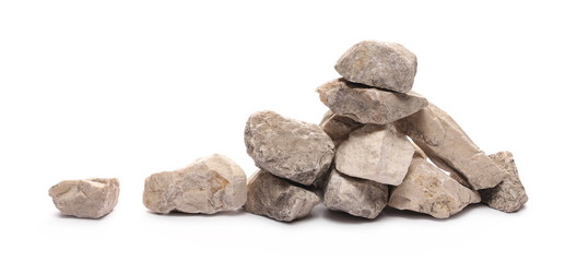 Rock wall isolated on white background