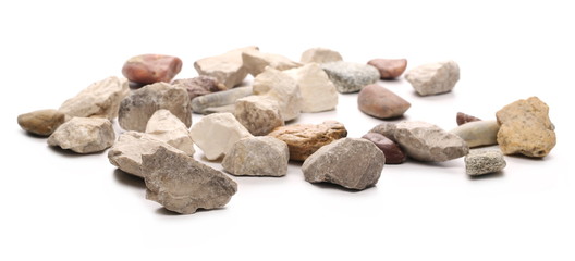 Decorative rocks isolated on white background
