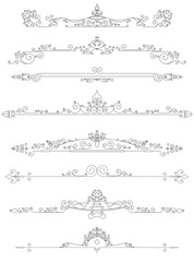 Set of vintage line dividers illustration