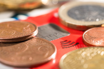 EC Card with Euro coins