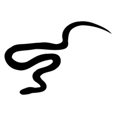 snake crawling, silhouette in isolation