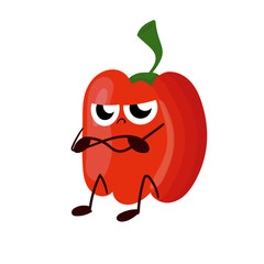 Funny cartoon red pepper drawing illustration isolated