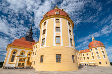 Fototapeta na wymiar Schloss Moritzburg, a Baroque castle in Moritzburg, near Dresden, Saxony Germany.