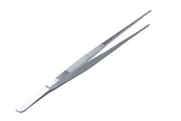 Forceps . Medical surgical hand tool. Medicine and health. Experimental tools isolated object on white background with cliping path