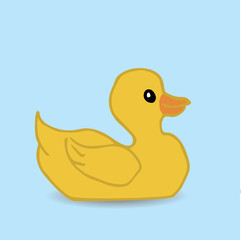 A vector illustration of a yellow rubber duck