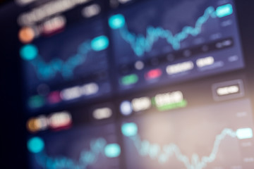 Fototapeta premium Investing and stock market concept gain and profits with faded candlestick charts