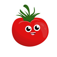 Funny happy tomatoes vegetable drawing illustration isolated
