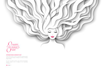 Pretty girl with white paper hair