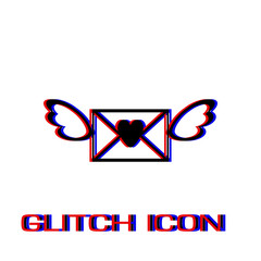 Love letter icon flat.