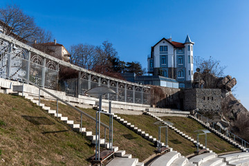 Fototapeta na wymiar Ruins of Roman theatre of Philippopolis in city of Plovdiv, Bulgaria