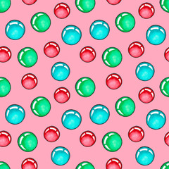  Seamless background with colorful glass balls.