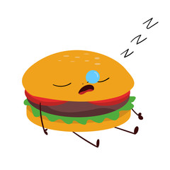 Fun hamburger drawing, food concept cartoon background.