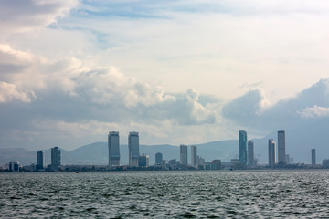 Izmir, Turkey - January 29, 2019 : New skycrapers district of Izmir City view from Karsiyaka. Izmir...