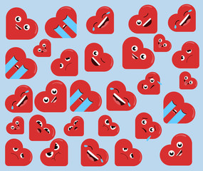 Fun, cheap heart figures background, wallpaper. Valentine's day concept.