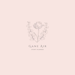 Vector Floristic Feminine Brand Logo Template.