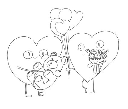 Fun, cheap heart figures background, wallpaper. Valentine's day concept.