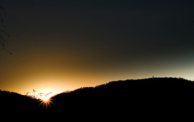 Italian sunset in the hills