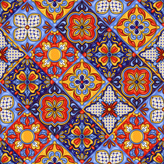 Motif de carreaux de céramique talavera mexicain. Ornement folklorique ethnique.