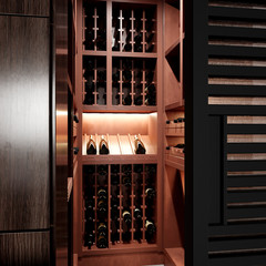 interior of a house with wine cabinet
