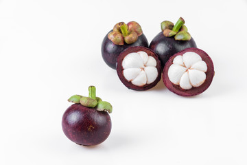 Mangosteens Queen of fruits,mangosteen  on white background
