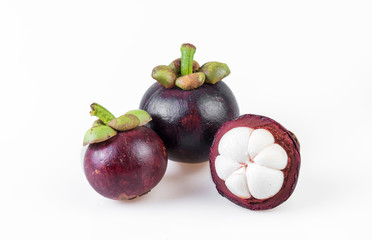 Mangosteens Queen of fruits,mangosteen  on white background