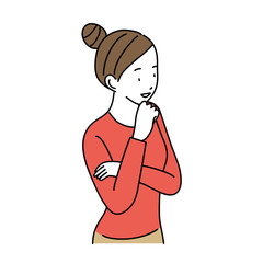  若い女性　仕草　イラスト　ポーズ