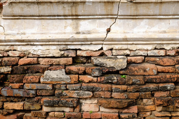 cracked concrete vintage brick wall background