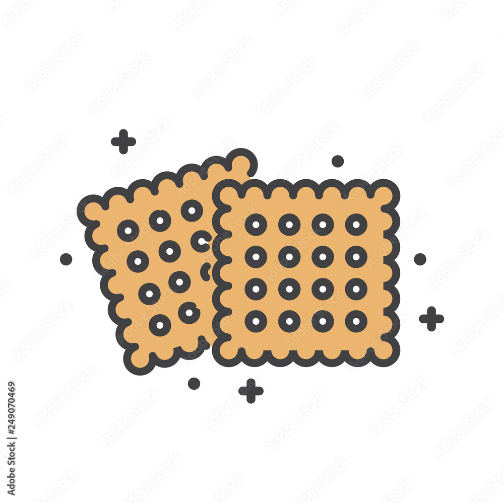 Poster cookies outline icon on white background for graphic and web design, modern simple vector sign. inte
