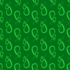 Green abstract arabic seamless pattern. Fashion graphic background design. Modern stylish abstract texture. Colorful template for prints, textiles, wrapping, wallpaper, website. Vector illustration.