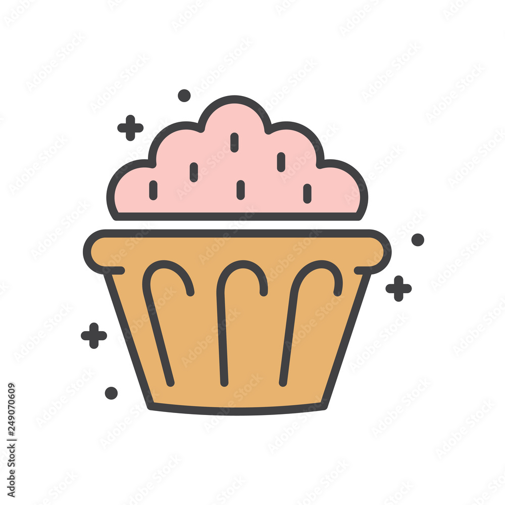 Poster cake outline icon on white background for graphic and web design, modern simple vector sign. interne