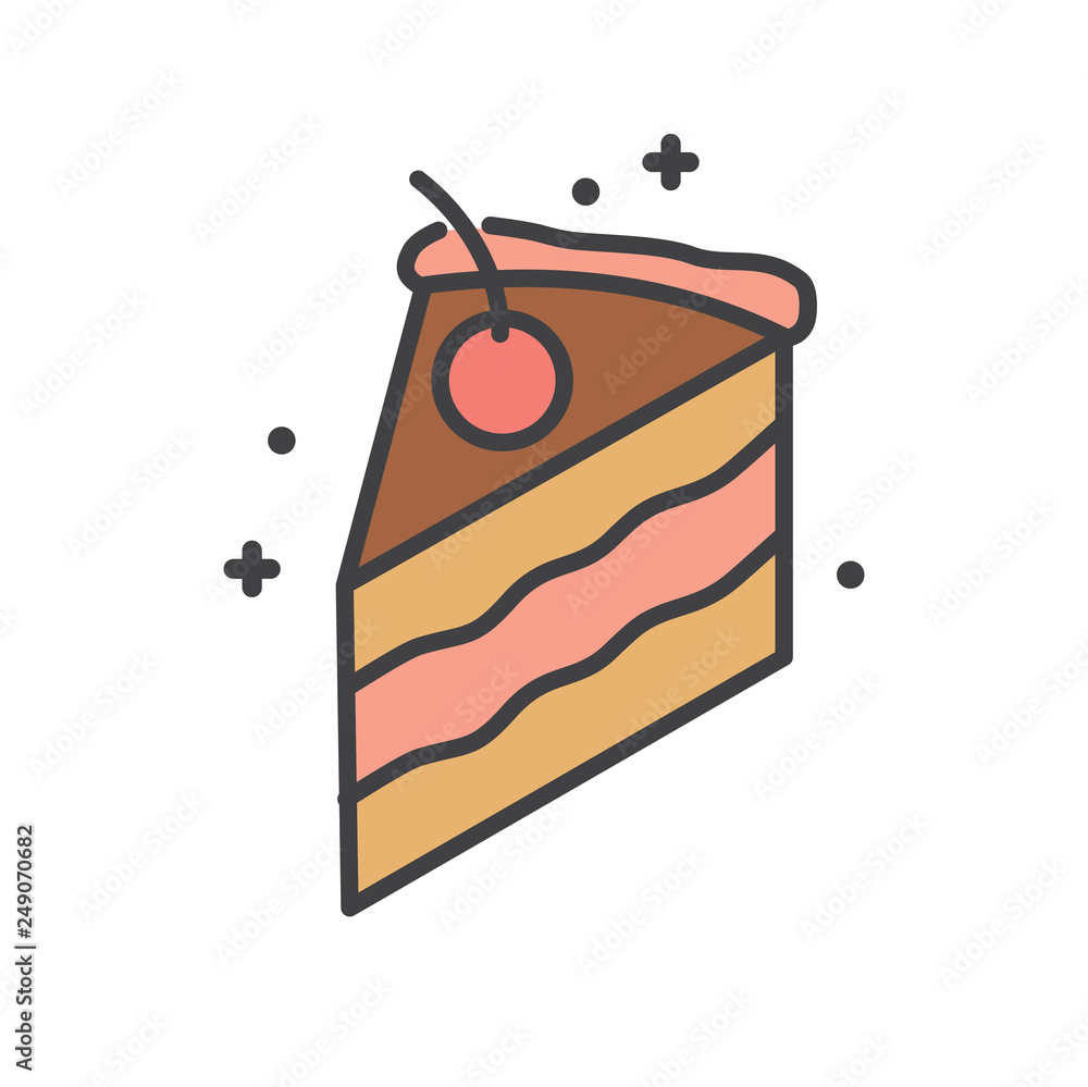 Poster cake outline icon on white background for graphic and web design, modern simple vector sign. interne