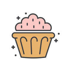 Cake outline icon on white background for graphic and web design, Modern simple vector sign. Internet concept. Trendy symbol for website design web button or mobile app