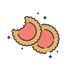 Cookies outline icon on white background for graphic and web design, Modern simple vector sign. Internet concept. Trendy symbol for website design web button or mobile app