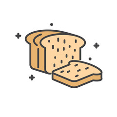 Bread outline icon on white background for graphic and web design, Modern simple vector sign. Internet concept. Trendy symbol for website design web button or mobile app