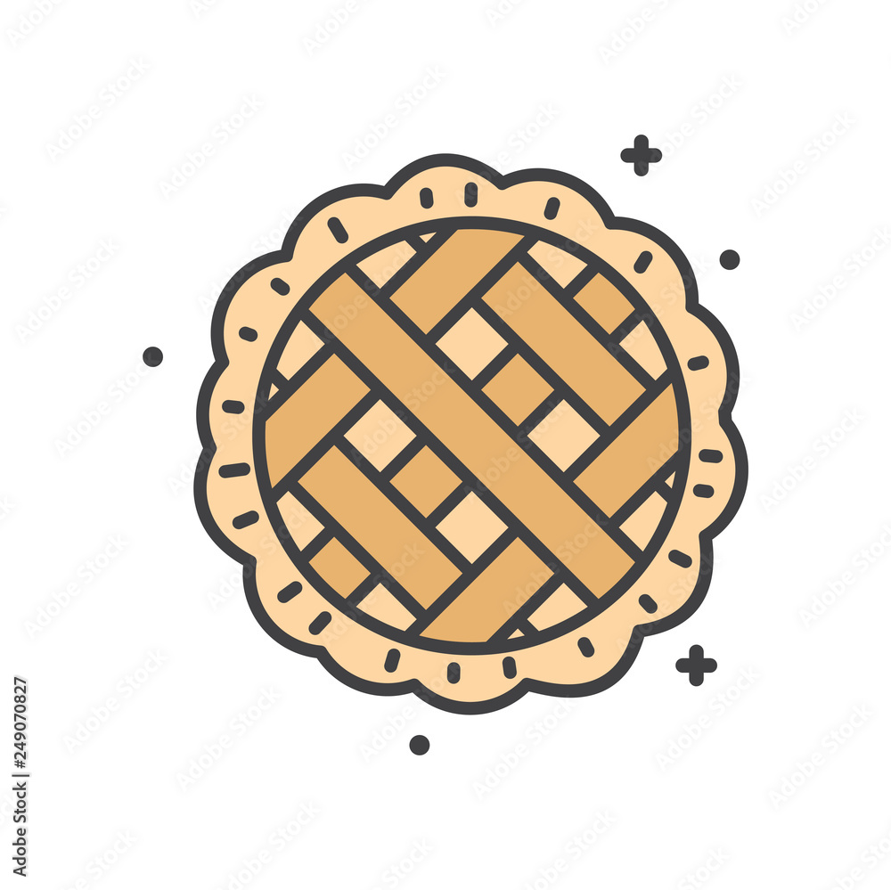 Poster pie outline icon on white background for graphic and web design, modern simple vector sign. internet