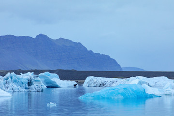 Iceland, Yokulsarlon ice lagoon. Beautiful cold northern landscape