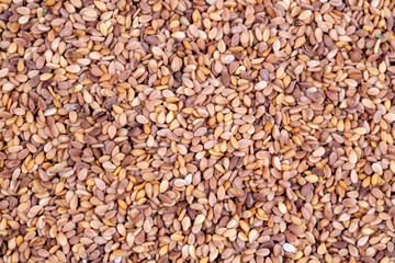Sesame seeds isolated on white background top view
