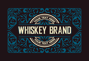 Old label with floral frame