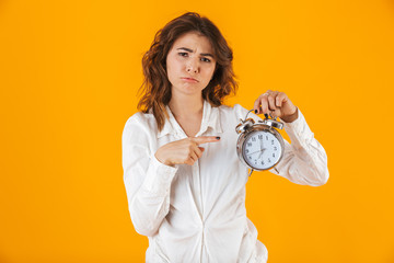 Portrait of an upset disappointed young woman