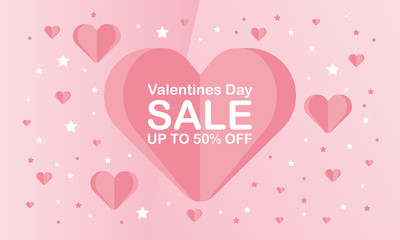Happy Valentines Day. A holiday of love. Cute and beautiful illustration with color hearts. The traditional time for romantic dates, as well as shopping on sales. Free space for text. Postcard, poster