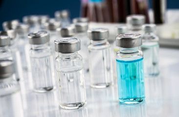 Several vials with medication, conceptual image