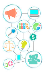 Business strategy concept on white background