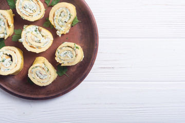 Homemade Eggs omelet rolls