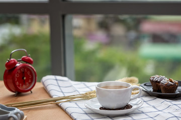 Morning Time. Coffee on the table.