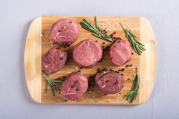 Raw filet mignon