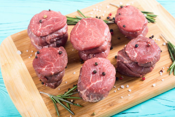 Raw filet mignon